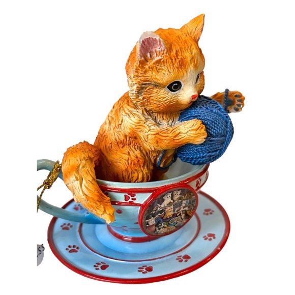 2 Jürgen Scholz Cozy Kitten Teacups Making Music & Frisky Business Cat Figurines - Picture 6 of 14